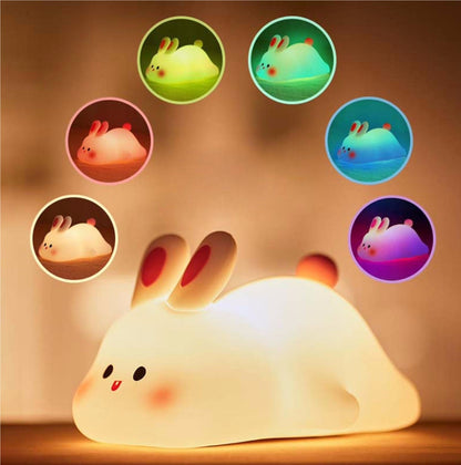 Cute Rabbit Bedside Lamp – Touch LED Light