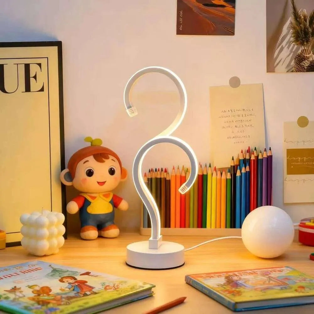 Creative Double Question Mark Lamp – USB LED Desk Light with 3 Colors