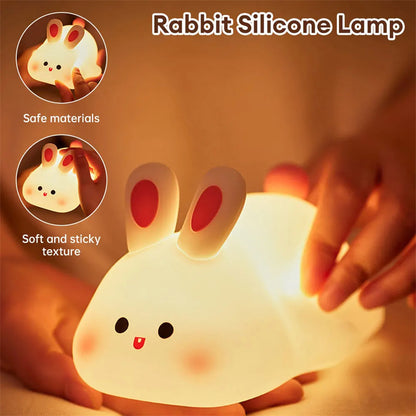 Cute Rabbit Bedside Lamp – Touch LED Light
