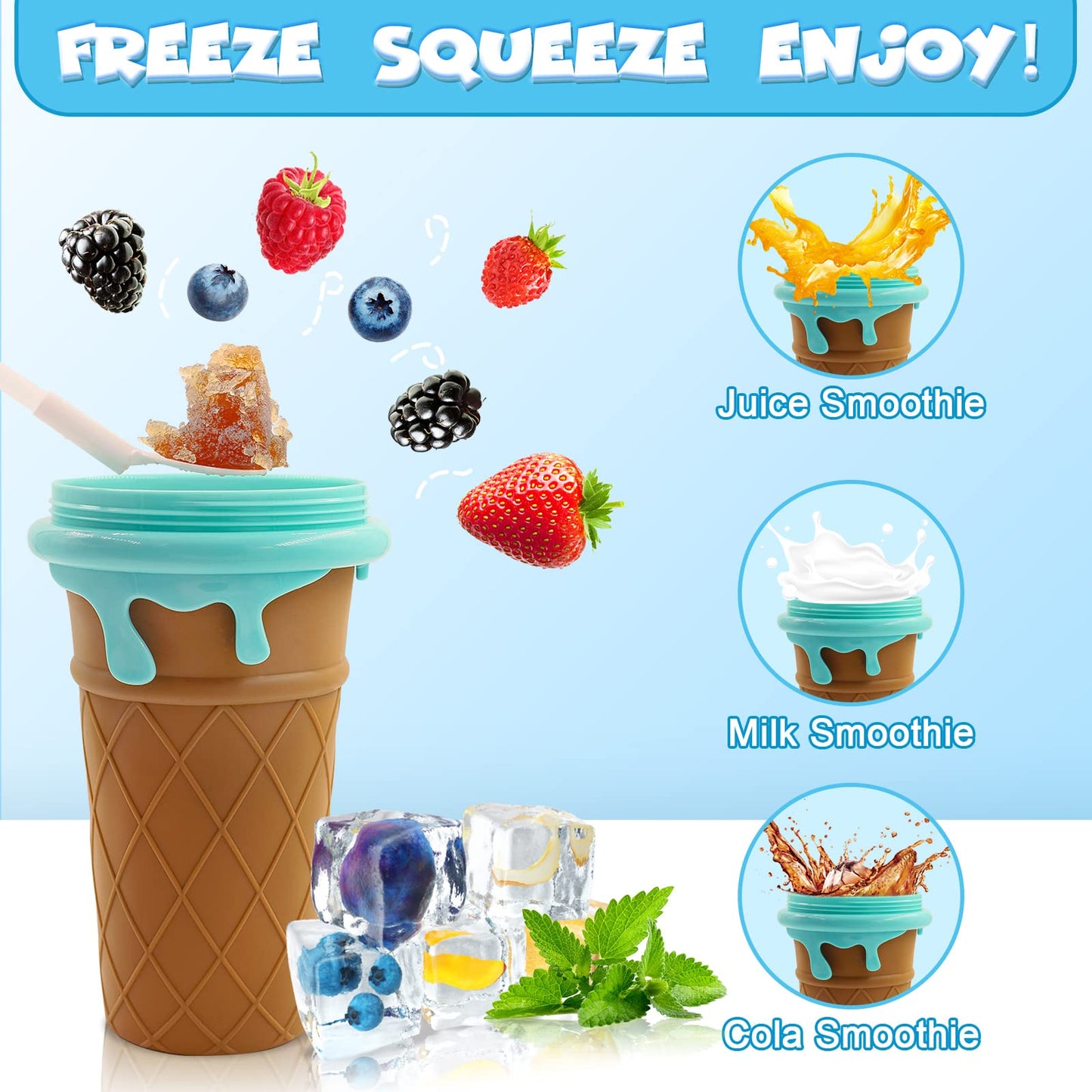 500ml Slushy Maker Cup – Quick Freeze Squeeze Bottle