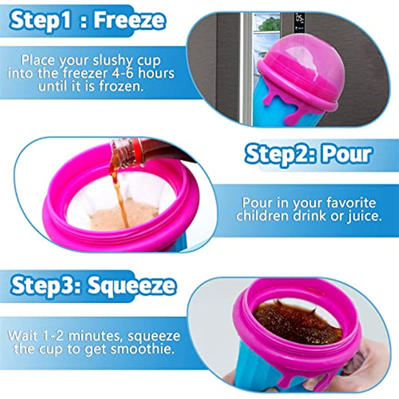 500ml Slushy Maker Cup – Quick Freeze Squeeze Bottle