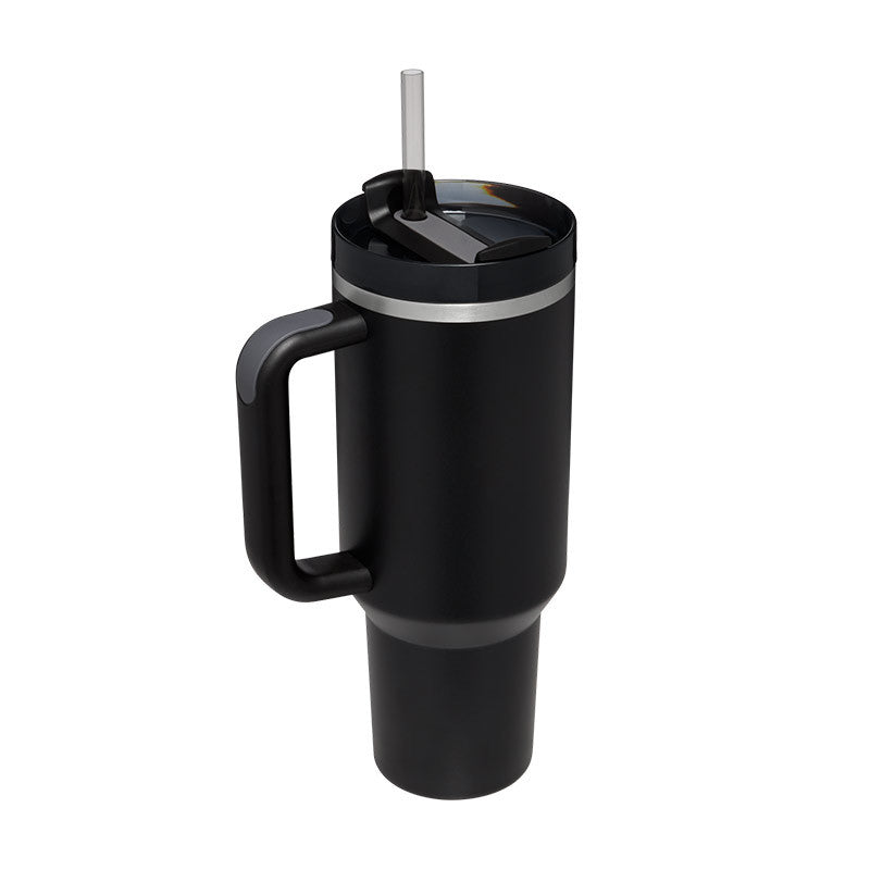 40oz Insulated Tumbler – Handle & Straw, Spill Proof
