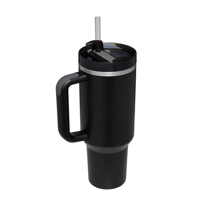 40oz Insulated Tumbler – Handle & Straw, Spill Proof
